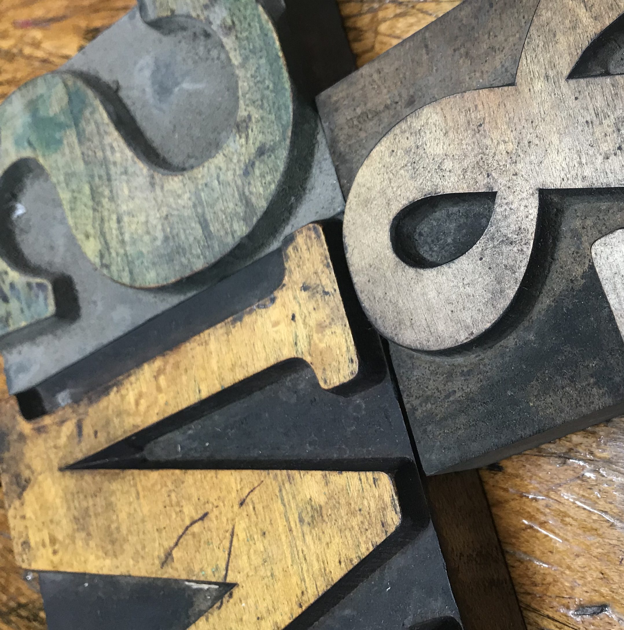 Wooden type letterpress detail