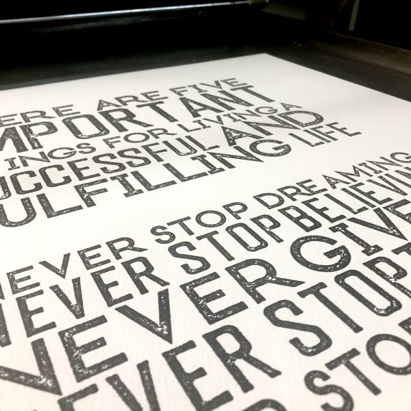 5 Things letterpress Print