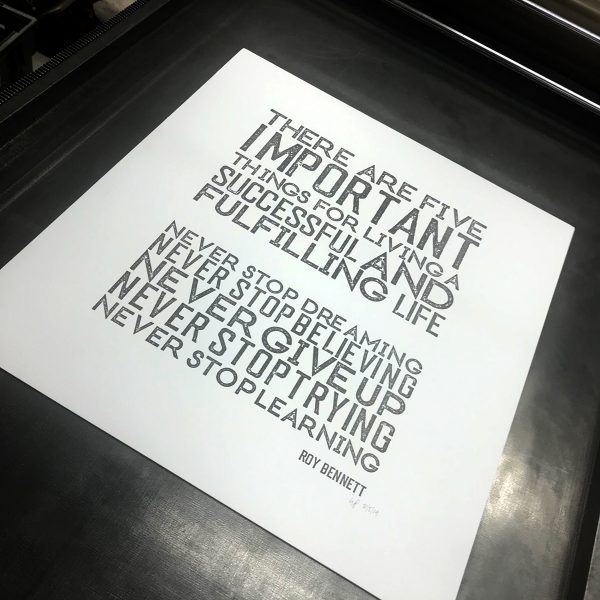 5 Things letterpress Print