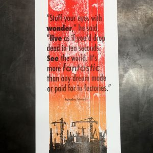 Ray Bradbury Fahrenheit 451 letterpress print