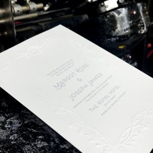 Embossed and letterpress Wedding invitation