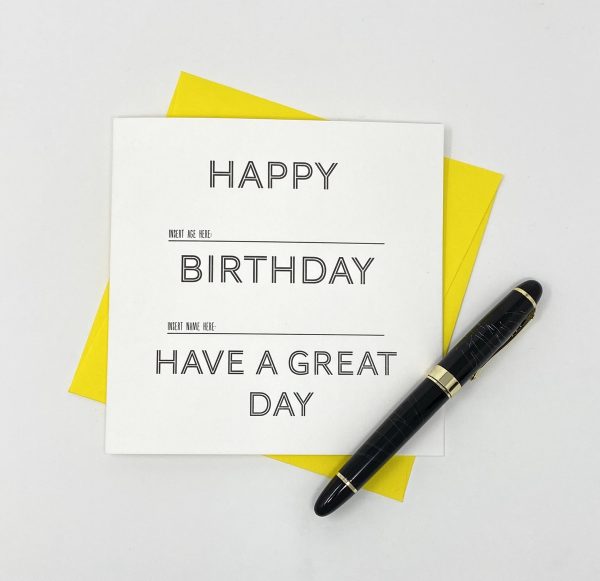 Letterpress Funny Birthday Card